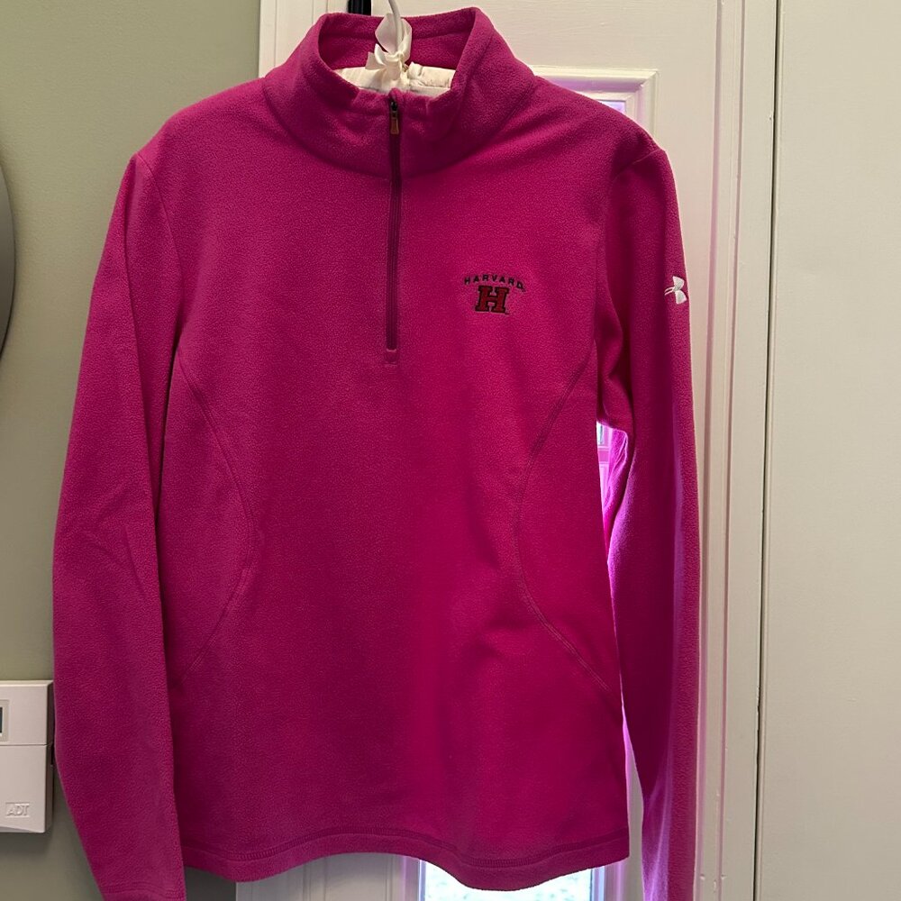 Under Armour womens fuschia fleece size L - Harvard logo